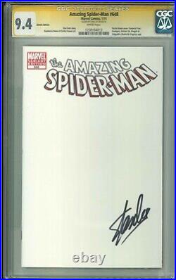 The Amazing Spider-man 648 2011 CGC 9.4 SS blank sketch variant signed Stan Lee