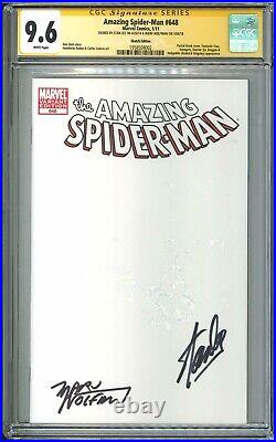 The Amazing Spider-man 648 2011 CGC 9.6 SS blank sketch variant signed Stan Lee