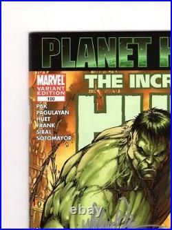 The Incredible Hulk #100 Michael Turner Green Hulk Variant Cover Signed Nm Coa
