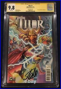 Thor #1 Ross 75 Years Color Variant 175 CGC 9.8 Signed by Stan Lee on 11/4/18