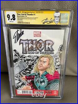 Thor God of Thunder 1 CGC 9.8 Stan Lee Chris Hemsworth Signed & Sketch Variant