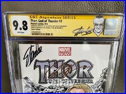 Thor God of Thunder 1 CGC 9.8 Stan Lee Chris Hemsworth Signed & Sketch Variant