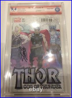 Thor God of Thunder #1 Design Variant CBCS 9.4 Signed by Stan Lee