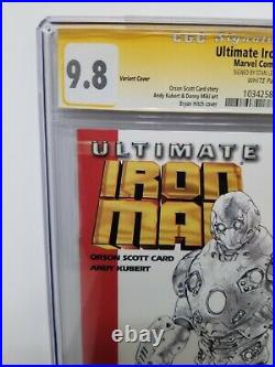Ultimate Ironman #1 B CGC 9.8 NM/MT SS Signed by STAN LEE! B/W sketch variant