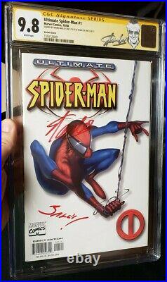 Ultimate Spider-Man #1 CGC 2X SS 9.8 White Variant Signed By Stan Lee & Bagley