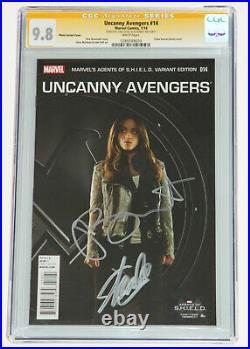 Uncanny Avengers #14 Cgc 9.8 Ss Signed By Stan Lee & Chloe Bennet Photo Variant