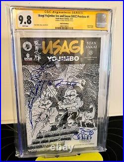 Usagi Yojimbo Ice And Snow Sdcc #1 Cgc 9.8 Signed/sketch Sakai Gold Foil Var
