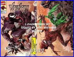 VENOM #34 MIKE MAYHEW SIGNED WithCOA TRADE DRESS & VIRGIN CONNECTING VARIANTS