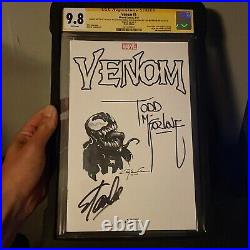 Venom #1 Stan Lee Signed Todd McFarlane Clayton Crain Sketch ART CGC 9.8 SS