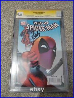 Very Rare Web of Spider-Man #5 CGC 9.6 Deadpool 2010 Signed By Stan Lee