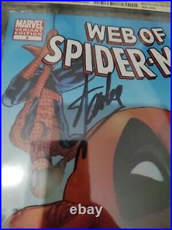 Very Rare Web of Spider-Man #5 CGC 9.6 Deadpool 2010 Signed By Stan Lee