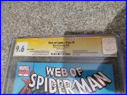 Very Rare Web of Spider-Man #5 CGC 9.6 Deadpool 2010 Signed By Stan Lee