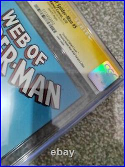 Very Rare Web of Spider-Man #5 CGC 9.6 Deadpool 2010 Signed By Stan Lee