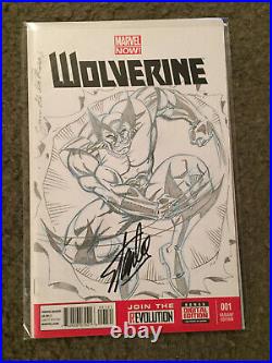 Wolverine 1 Blank Variant Original Sketch Sam De La Rosa Signed By Stan Lee