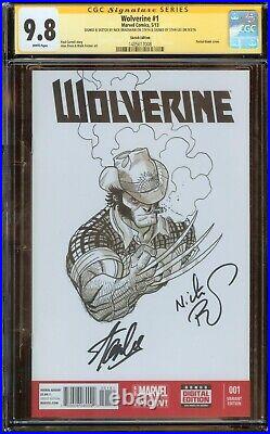 Wolverine #1 CGC 9.8 Nick Bradshaw Sketch, Signed by Stan Lee 2013