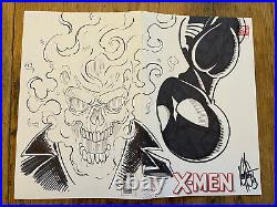 X-MEN #1 2010 NM Ken Haeser signed & Sketched Venom & Ghost Rider COA