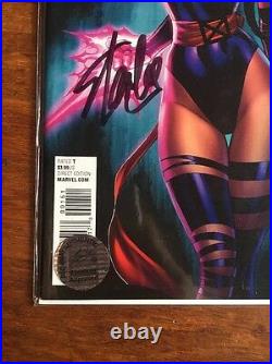 X-Men 92 #1 J Scott Campbell Psylocke color variant signed by Stan lee