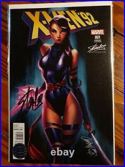 X-Men 92 #1 J Scott Campbell Psylocke color variant signed by Stan lee NM