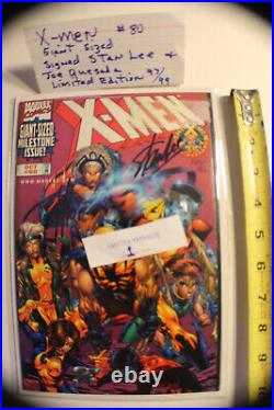 X-Men GIANT SIZE #80 SIGNED STAN LEE & Joe Quesada 1998 Marvel Dynamic Forces