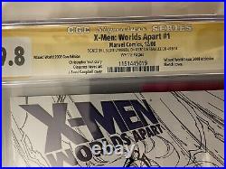 X-Men Worlds Apart 1 CGC 9.8 SS Signed Stan Lee J Scott Campbell Variant Sketch