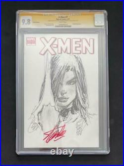 X-men #7 Variant Cgc 9.8 Ss Signed Stan Lee + Silvestri Sketch Psylock Uncanny 1