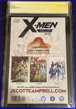 X-men Blue #1 CGC 9.8 SS Stan LEE Label J. Scott Campbell Variant Signed Marvel