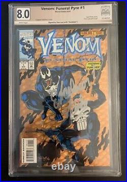 (signed Stan Lee) Pgx 8.0 1993 #1 Venom Funeral Pyre Marvel Copper Holo